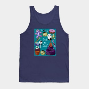 Cute illustration of Halloween candies Trick or Treat Tank Top